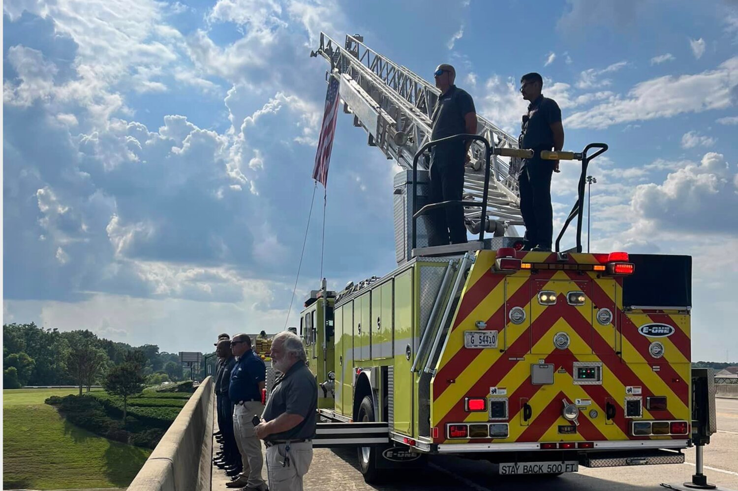 Tyler was transported to the funeral home on June 1. Ridgeland Fire Fighters hoisted a flag on one of their ladder trucks along the route in his honor. “We were blessed to honor Madison Police Officer Randy Tyler during the procession to the funeral home today,” A social media statement from RFD reads. “thank you for your ultimate sacrifice and your years of dedication to making this world safer.”